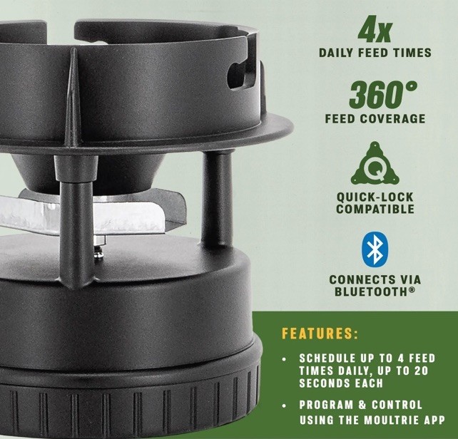 Moultrie All-in-One II Feeder Kit MFG-15096 Quicklock Adapter Bluetooth
