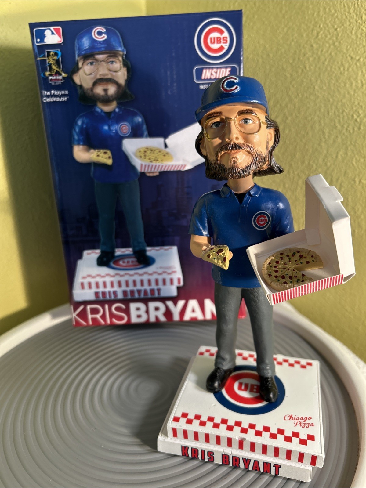 Kris Bryant Chicago Cubs Pizza Delivery Bobble head RARE 2016 World Series Champ