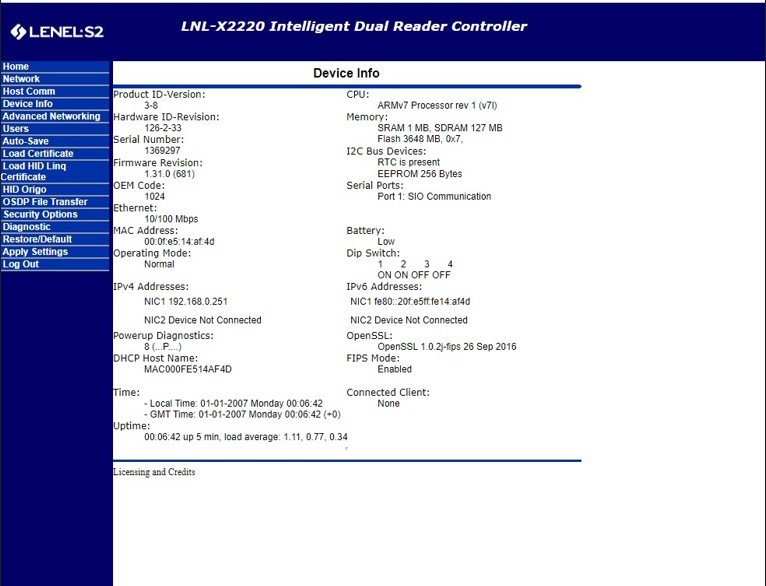 Lenel LNL-X2220 Intelligent Dual Reader Controller
