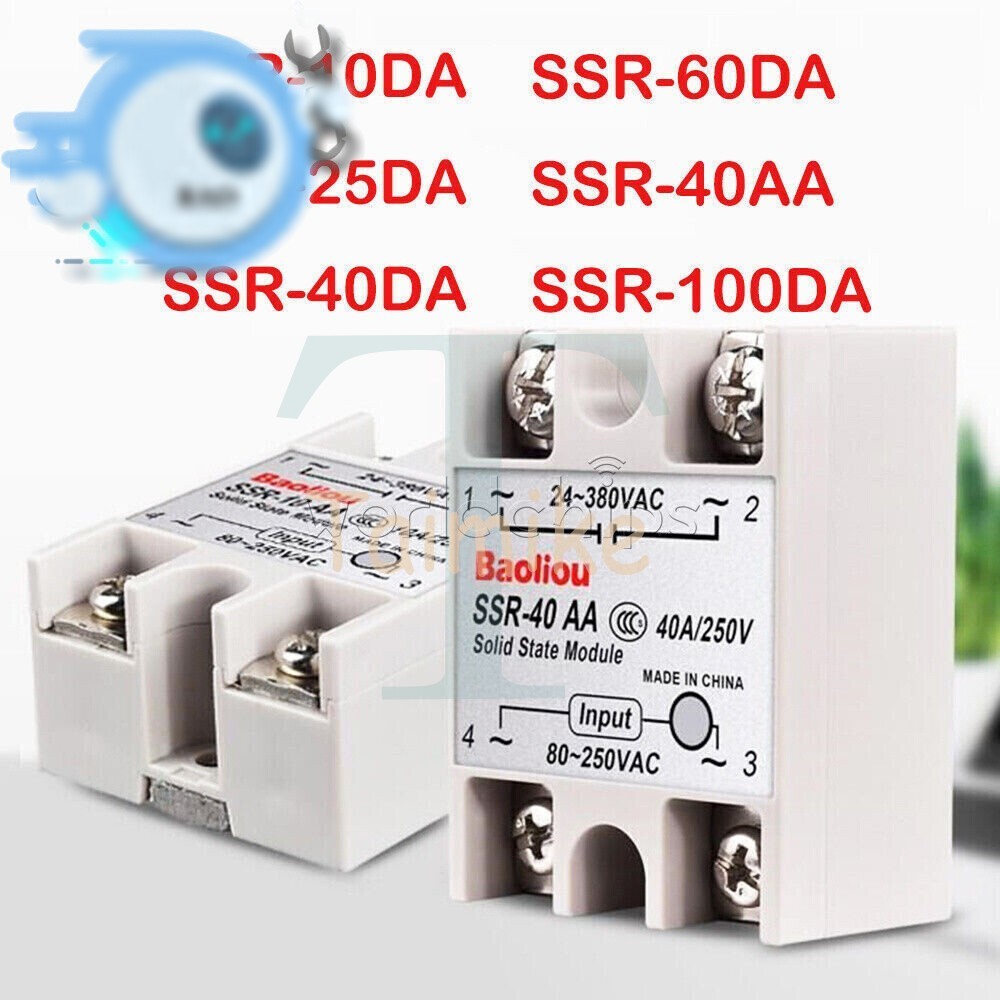 25A/40A/60A SSR-25DA/40DA/60DA Fotek Solid State Relay Module Alloy Heat Sink N