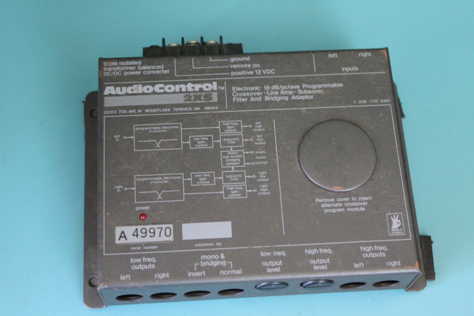 AUDIOCONTROL 2XS PROGRAMMABLE ADJUSTABLE CROSSOVER VTG AUDIO CONTROL