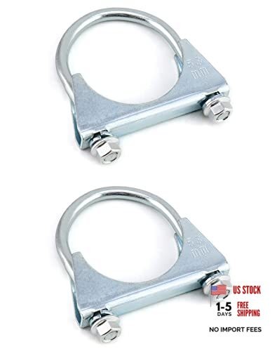 U-Bolt Muffler Tip Exhaust Hook OD 2Pcs Stainless Steel 2-1/4" 2 Pack