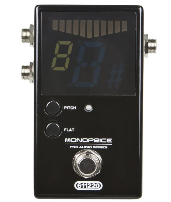Chromatic Pedal Tuner - Black, Normal & True-Bypass Outputs, Easy to Tune Your B