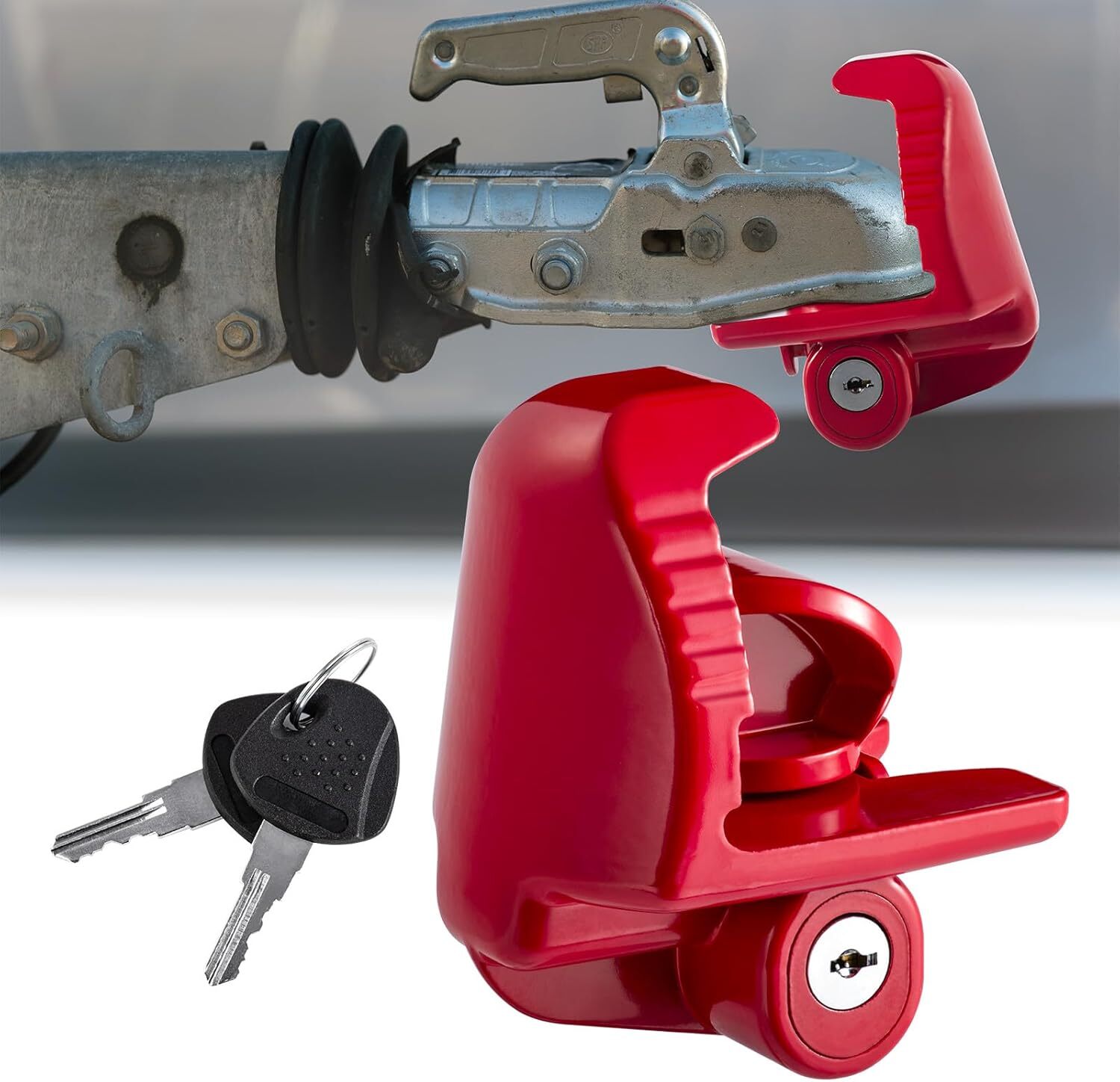 Universal Trailer Tongue Lock Hitch Coupler 2-5/16" 1-7/8" 2" Anti Theft Set Tow