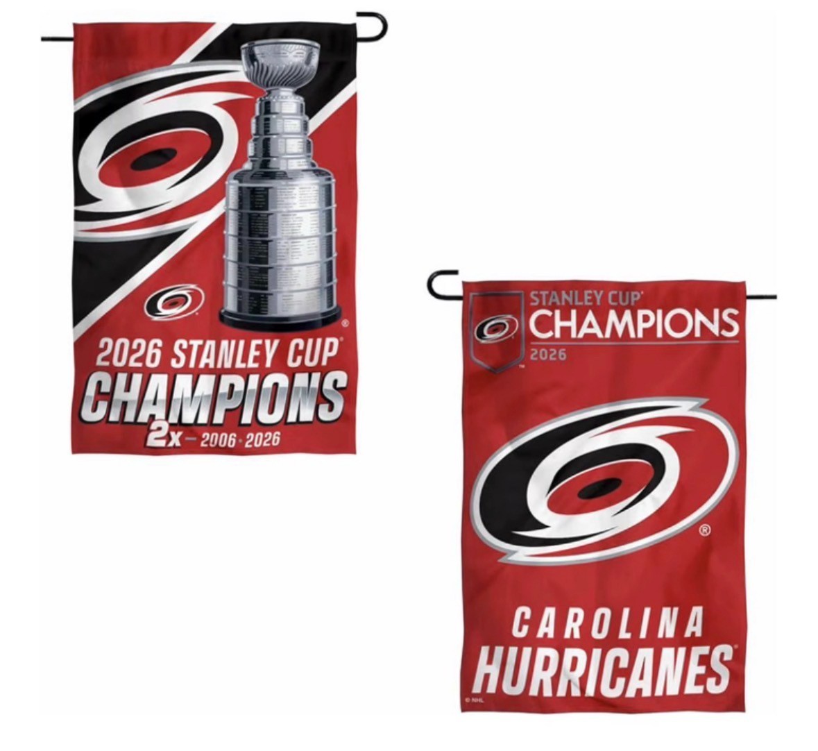 NHL Carolina Hurricanes 2x Champions Garden Flag Double Sided  Premium Yard Flag