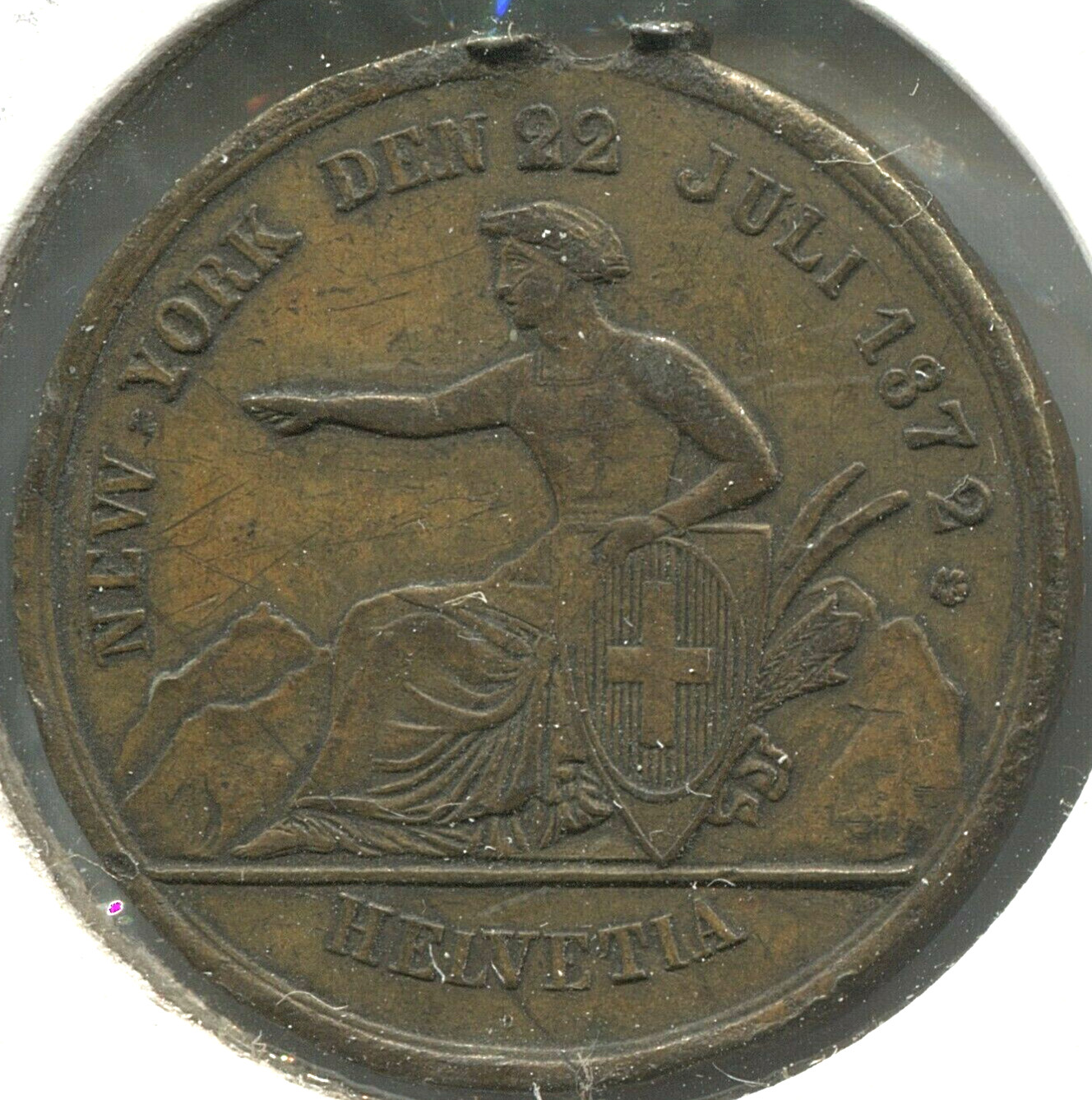 GFT - 1872 New York Medallion - Swedish - EC 1328