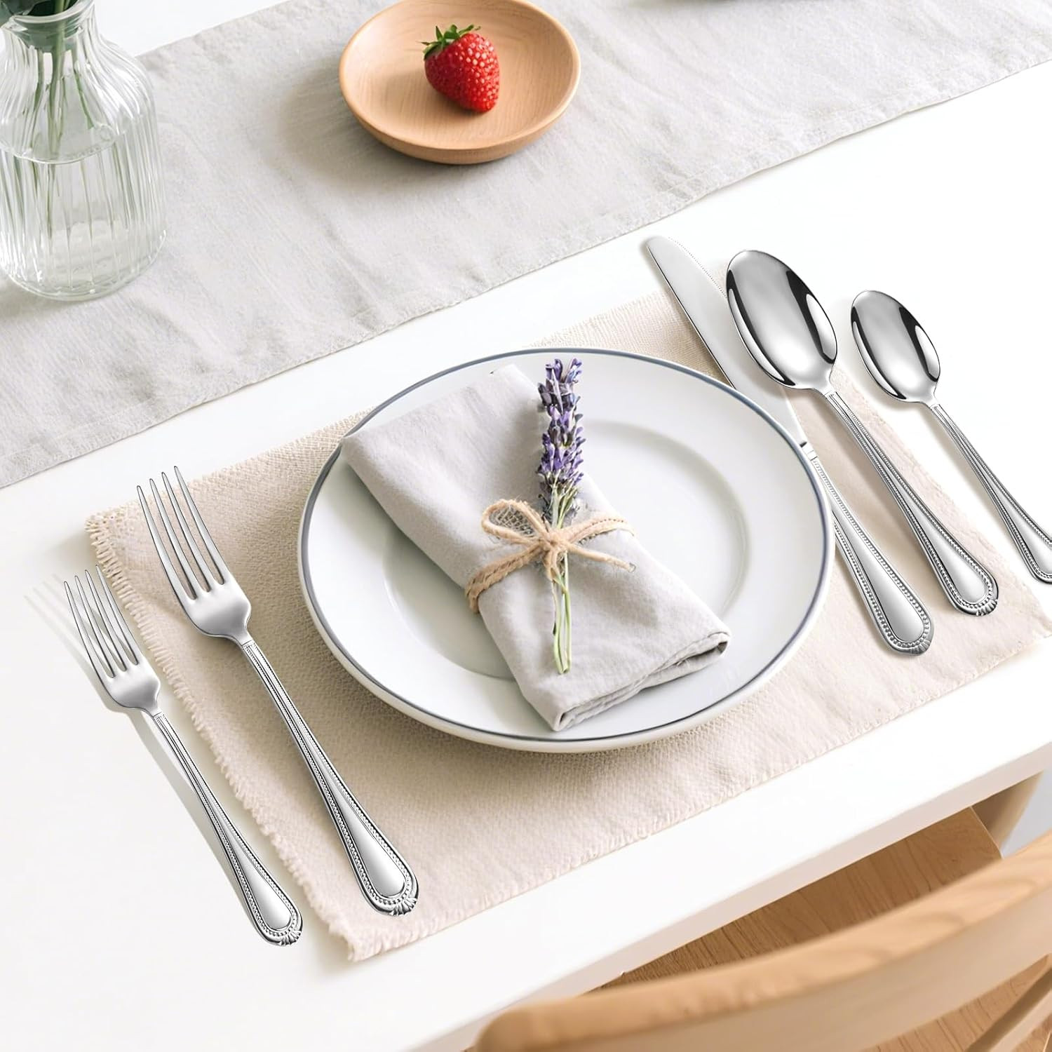 Silverware Set for 8, 40-Piece 18/10 Stainless Steel Flatware Set