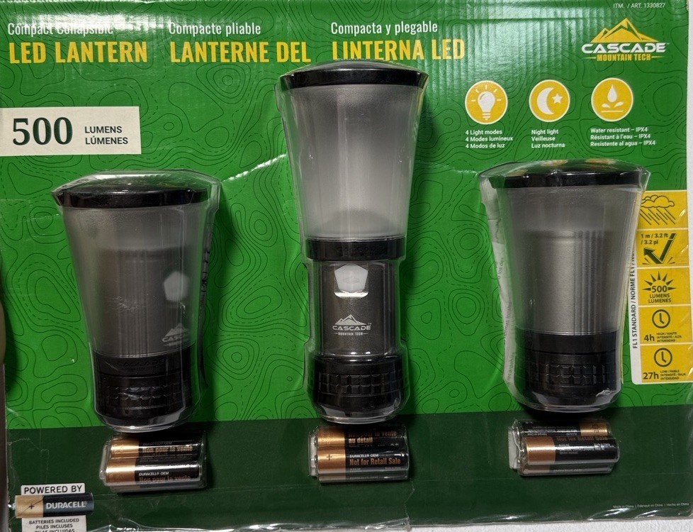Cascade Mountain Tech LTG-CPT  LED Lantern Flashlight 500 Lumens Set (Open box)