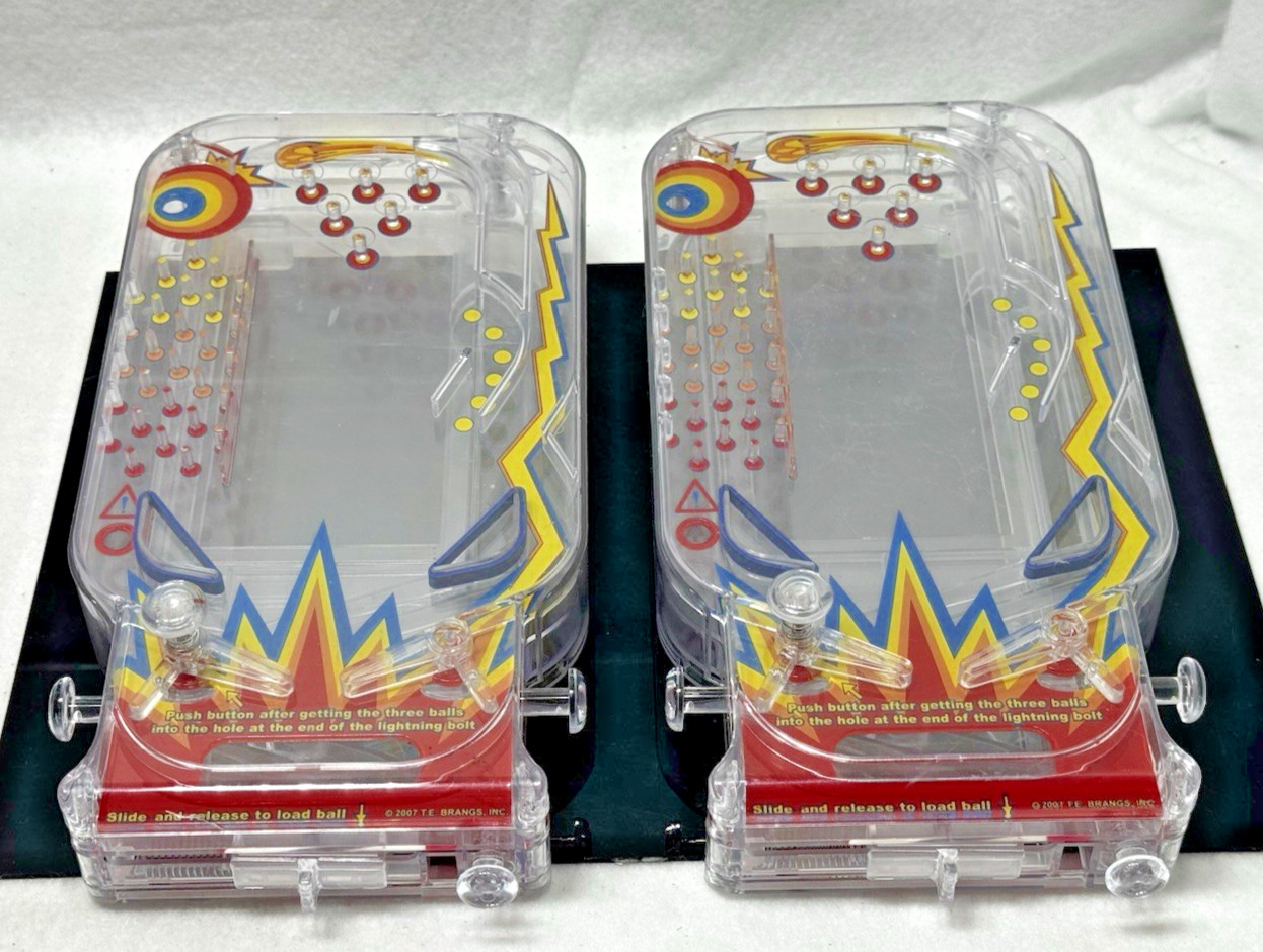 2 PK Miniature Pinball Machine TE Brangs 2007 Tabletop Toy