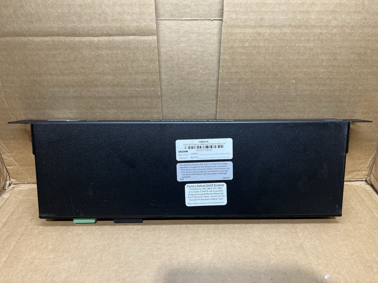 Valcom VE201A SIP Based Paging Gateway, 1 Analog Output *Refurbished*