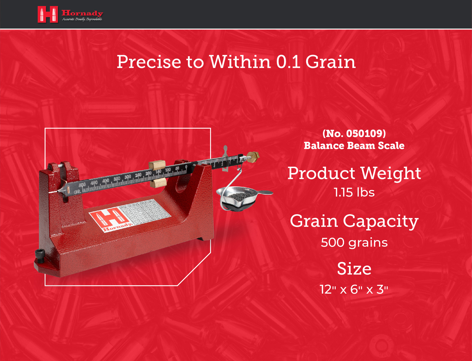 Hornady 050109 Lock-N-Load Balance Beam Scale,Red