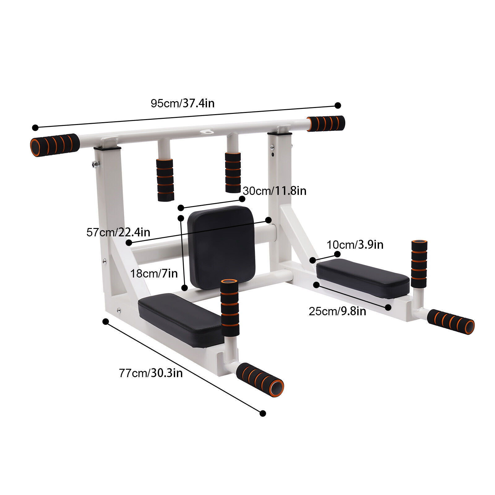 Chin Up Bar Power Pull Up Wall Mounted Home Gym Fitness Dip Station Equipment