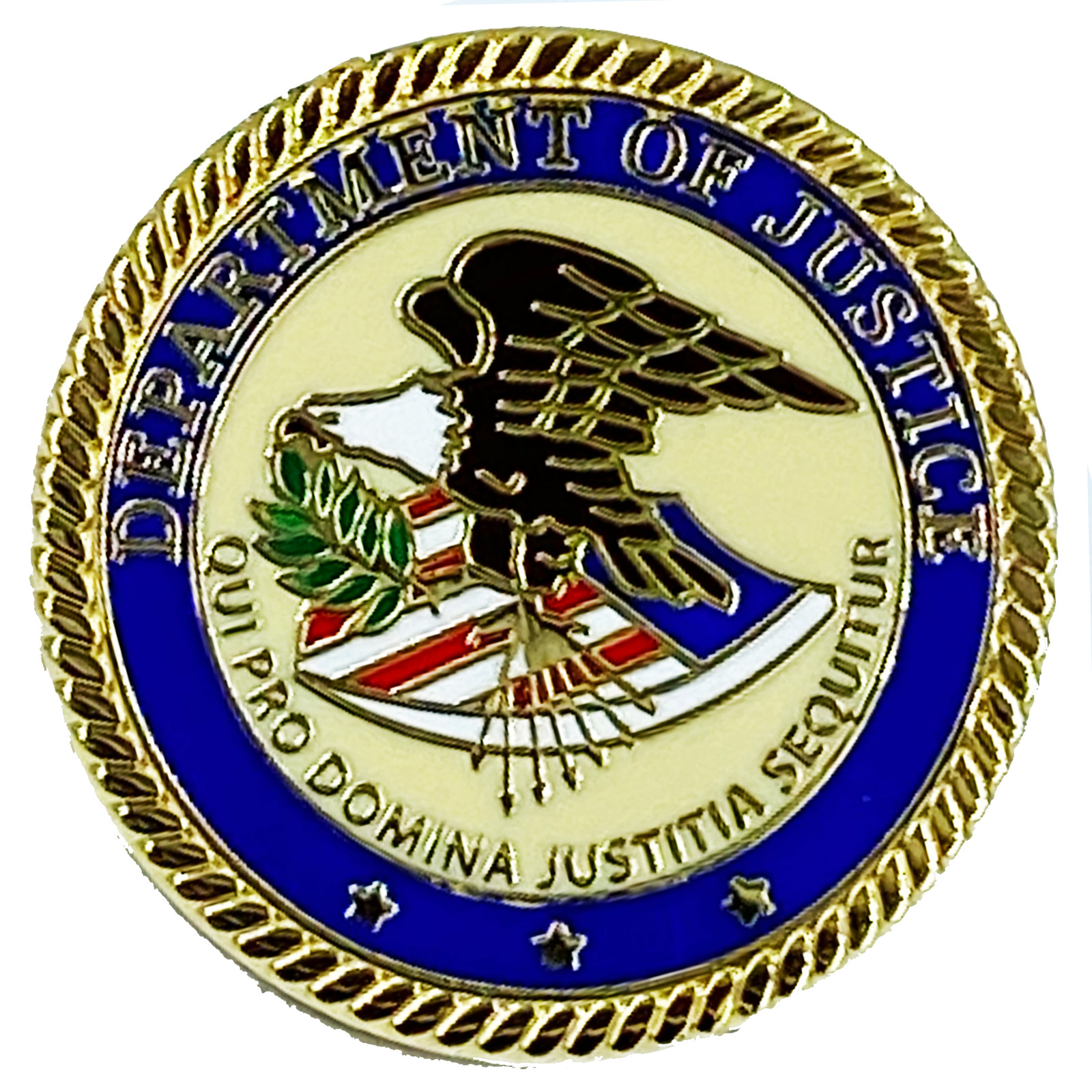 CL-010 DOJ Pin with deluxe spring loaded clasp Department of Justice Dept.