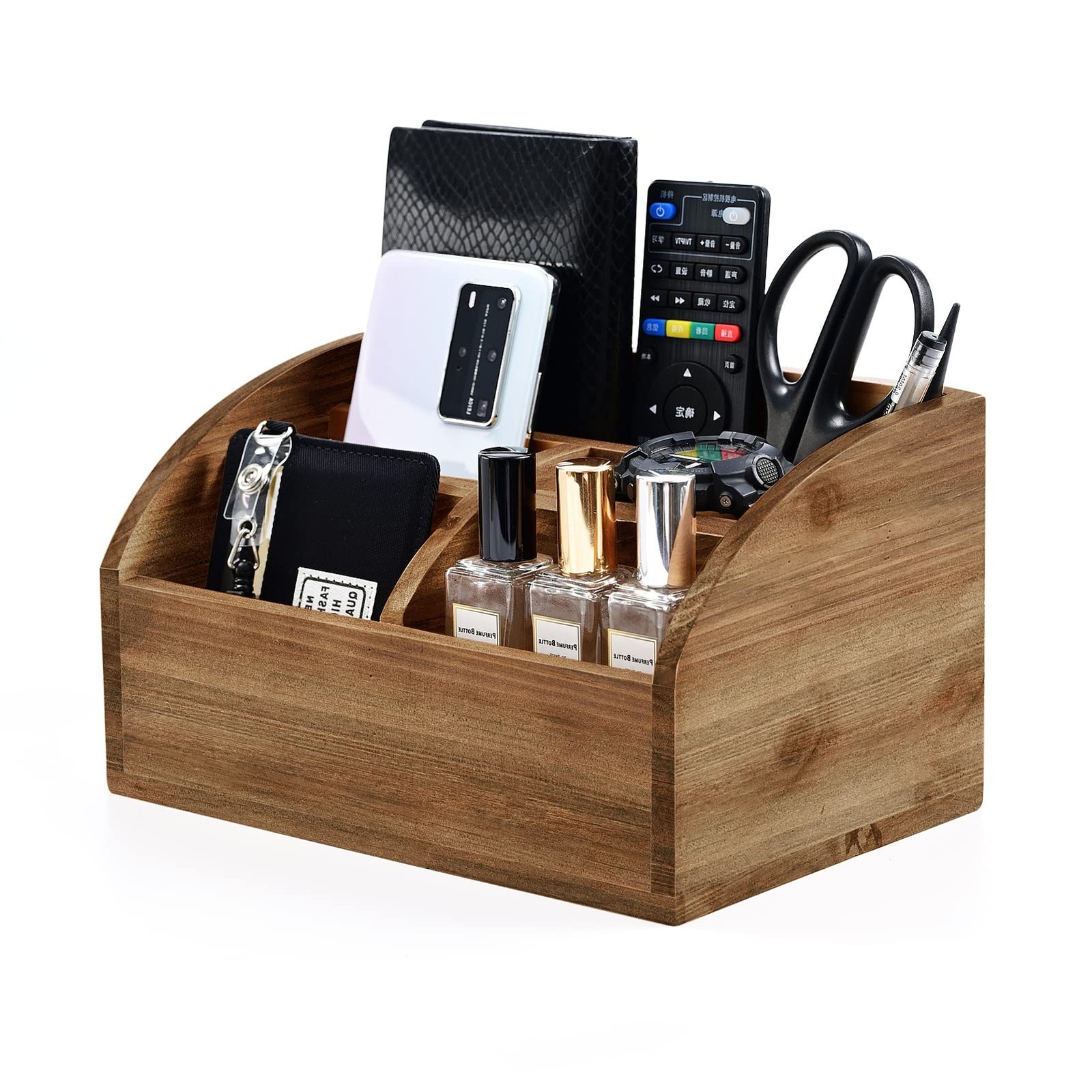 BONNY DODO Remote Control Holders Organizer Box for Table Small Solid Wooden ...