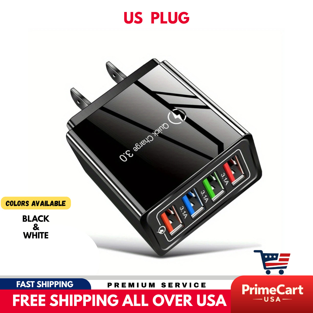 Hyper Charge Pro Charger – 4-Port Quick Charge for Android iPhone Fast Charging