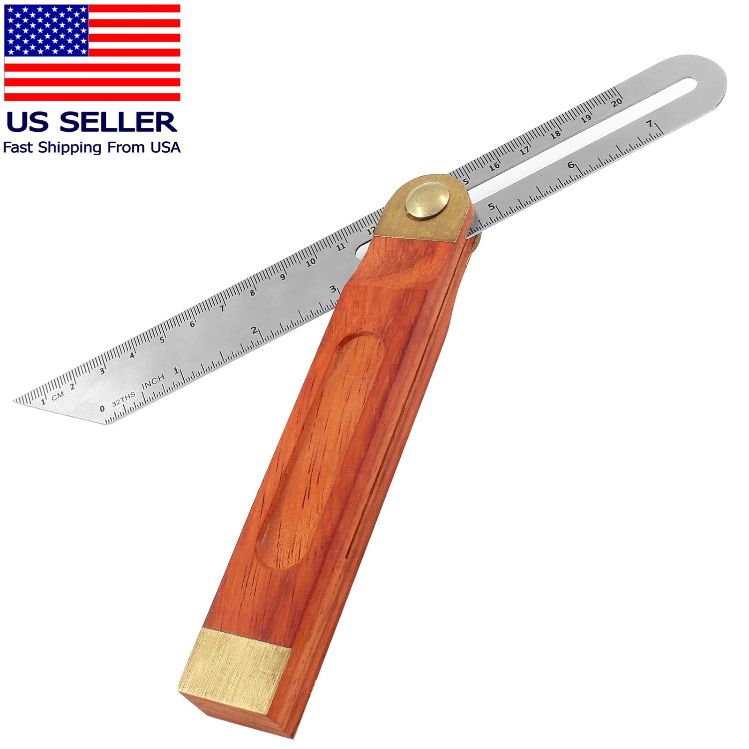 9 Inch T-Bevel Angle Finder Sliding Gauge, Adjustable Ruler Protractor with Hard
