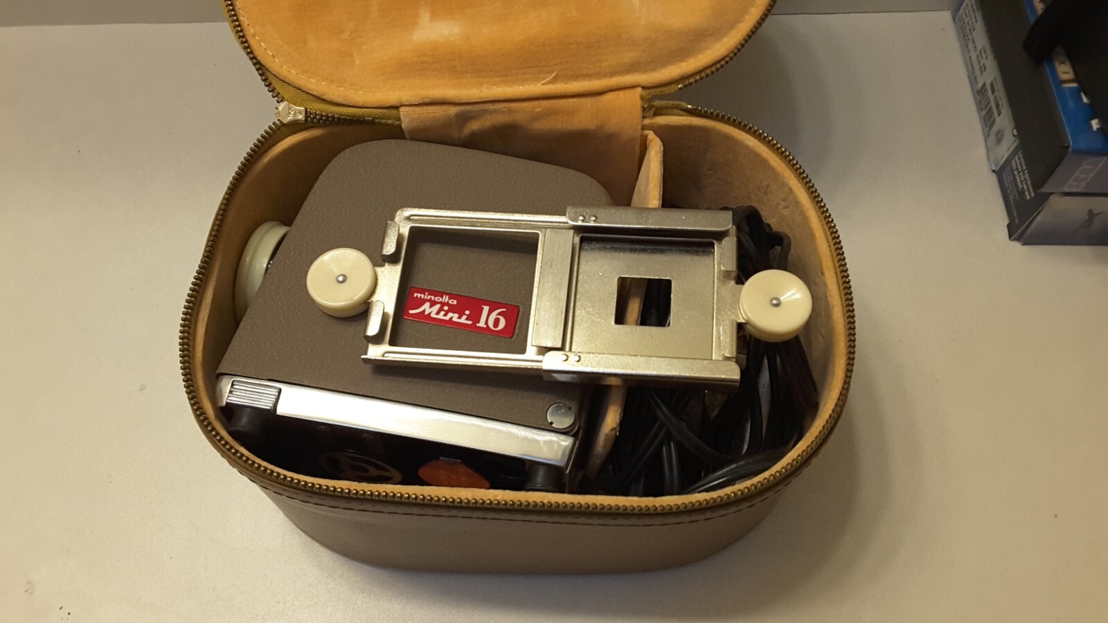 Vintage Minolta Mini-16 Projector, Original Case & Box, Tested and Working