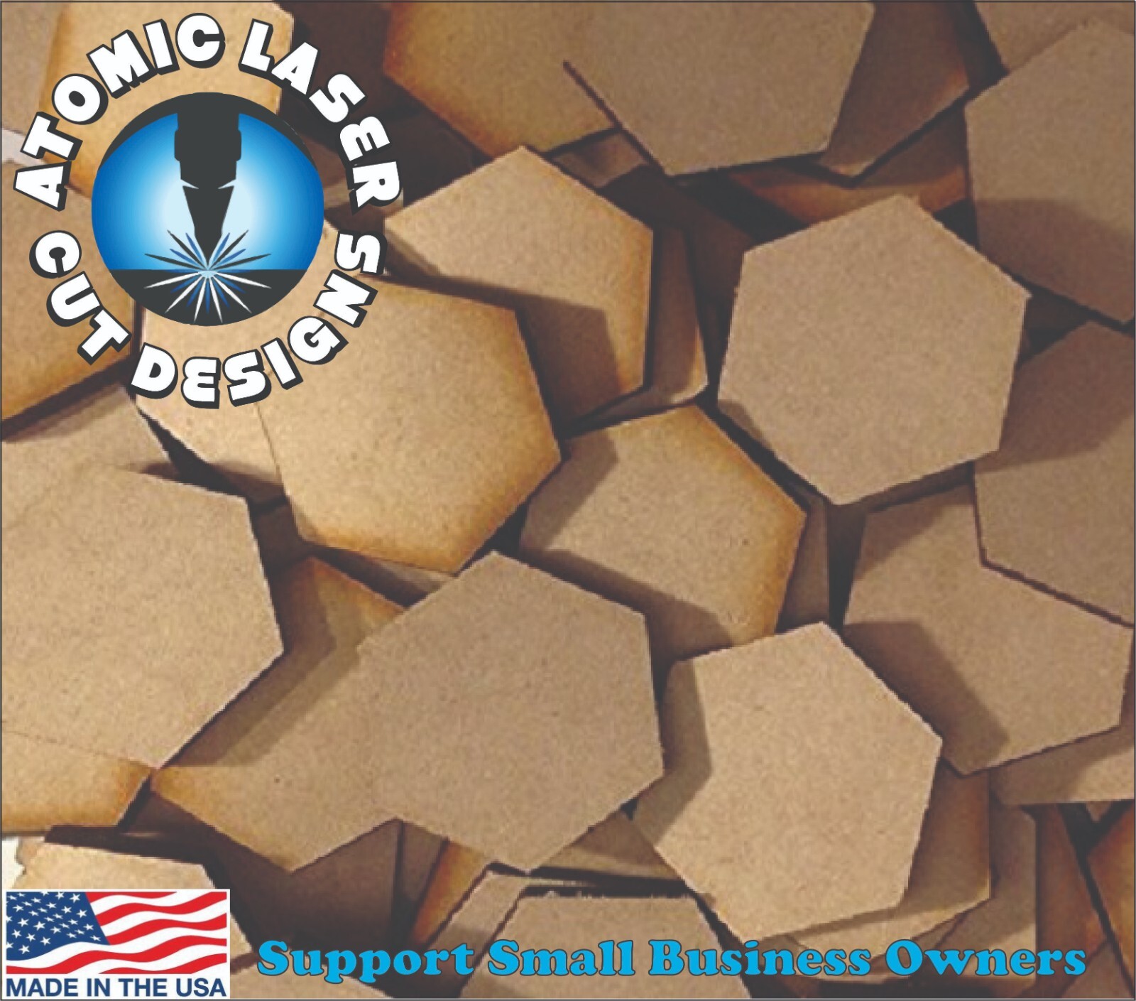 55mm Hexagon Bases x6 MDF Hex Miniatures  - FAST FREE SHIPPING #1 USA SELLER