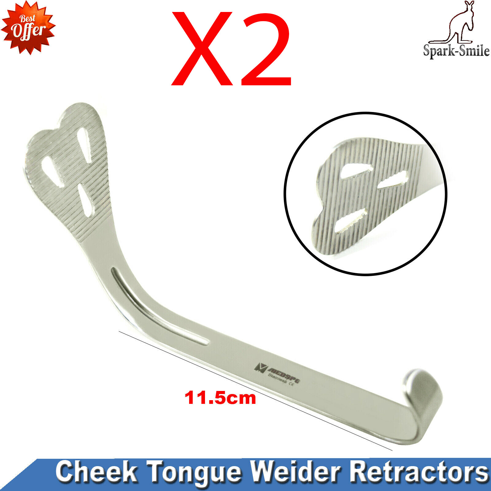 Cheek Tongue Weider Retractors 2 pieces Dental Surgical Mouth Opener Retractors
