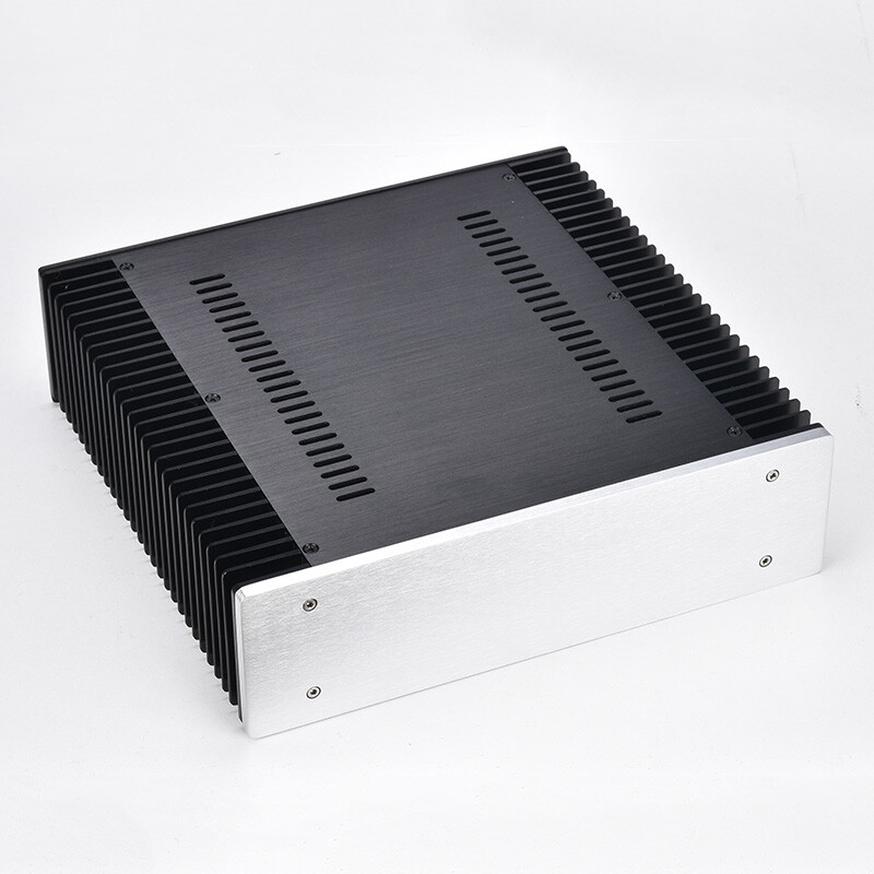 Aluminum Chassis DIY HiFi Class A Amplifier Box with Heatsink W320 H90 D311mm
