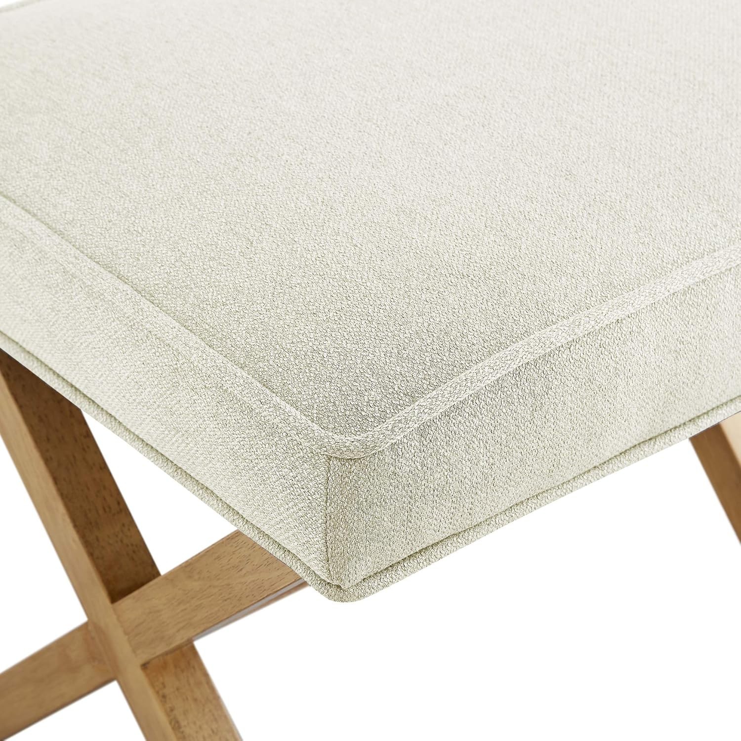 Small Ottoman Foot Rest Mid-Century Modern X Square Polyester Foot Stool New