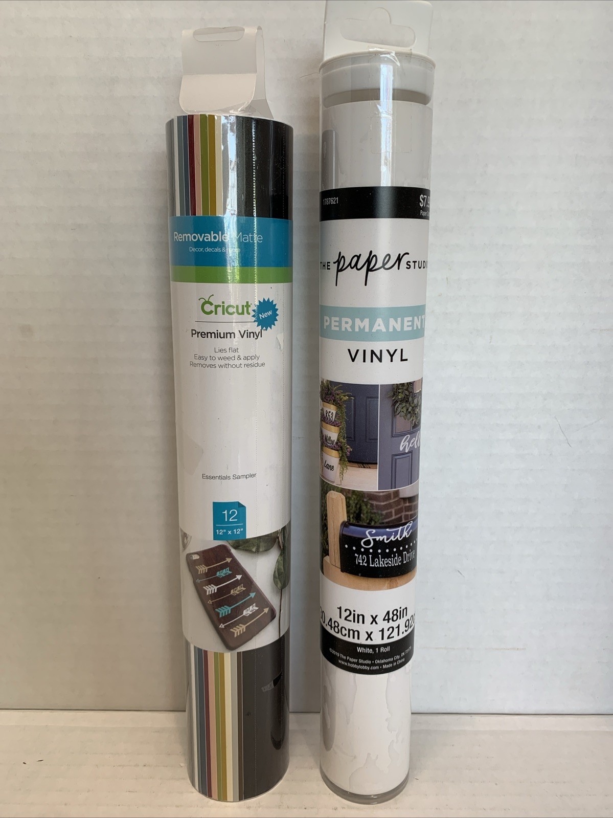 New Bundle Of 2 Vinyl Iron On Project 1 Removable Matte Multi Color/perm White