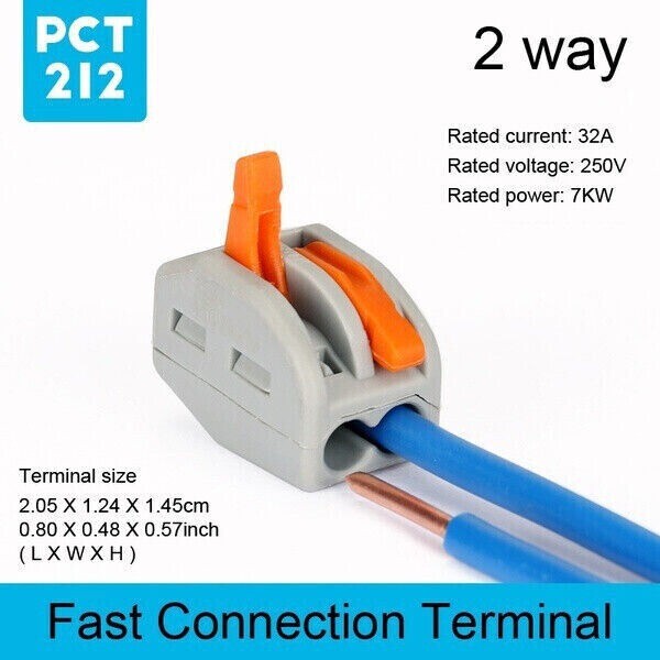 60X Reusable Electrical Connectors Wire Block Clamp Terminals Cable For Wago 222