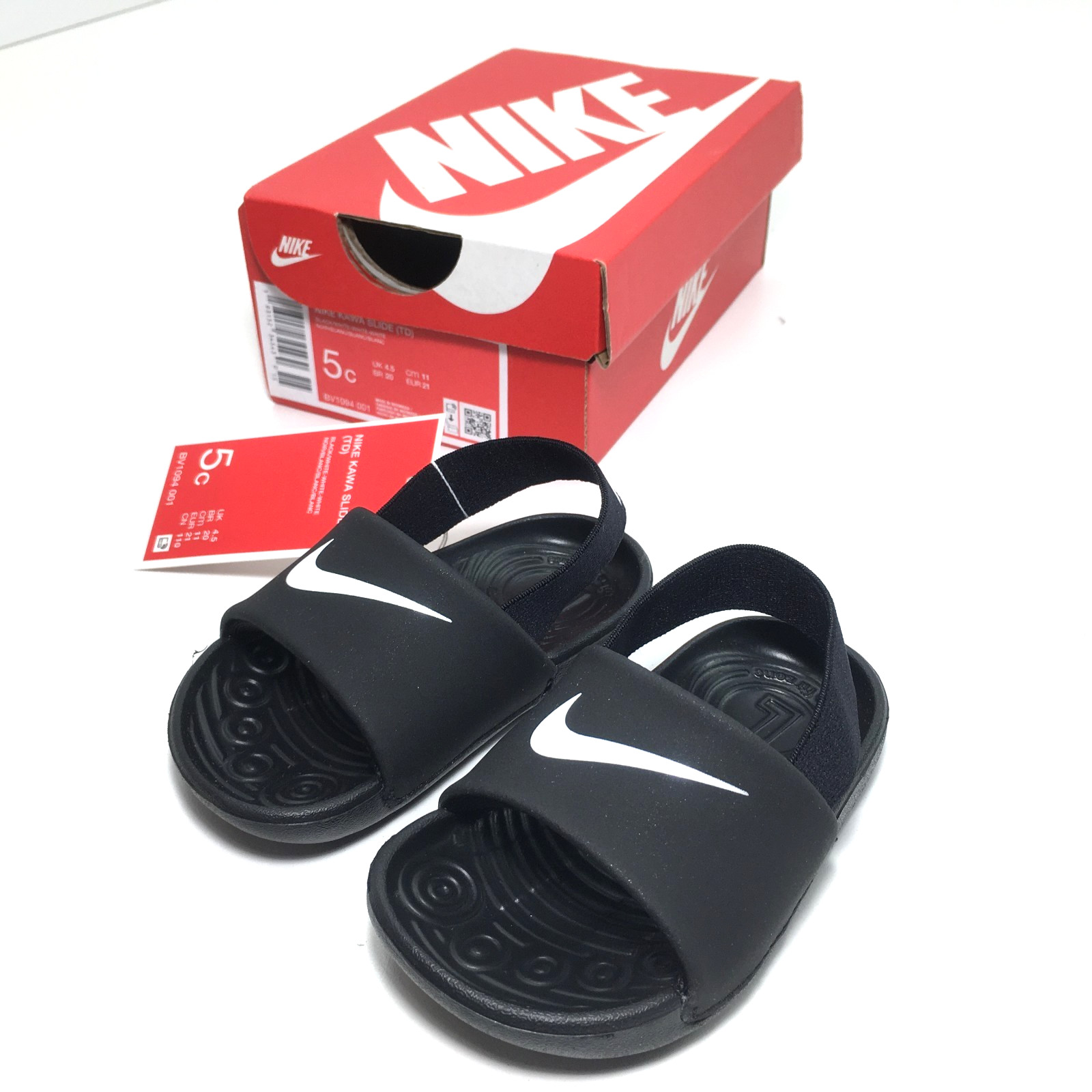 Nike BV1094-001 Kawa Slide Comfort Cushioned Sandal Toddler 5C Black Slip On