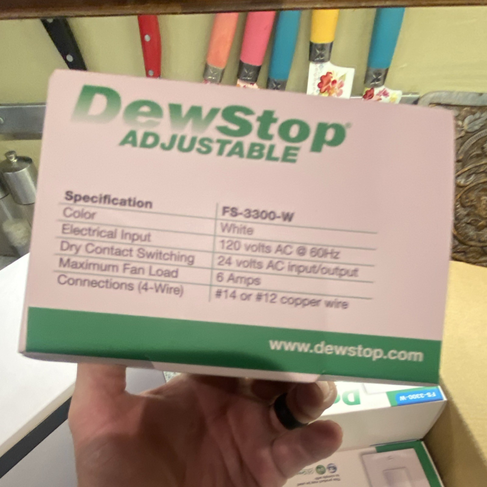 DewStop FS-3300-W Condensation Sensor Switch White for Ventilation Fan