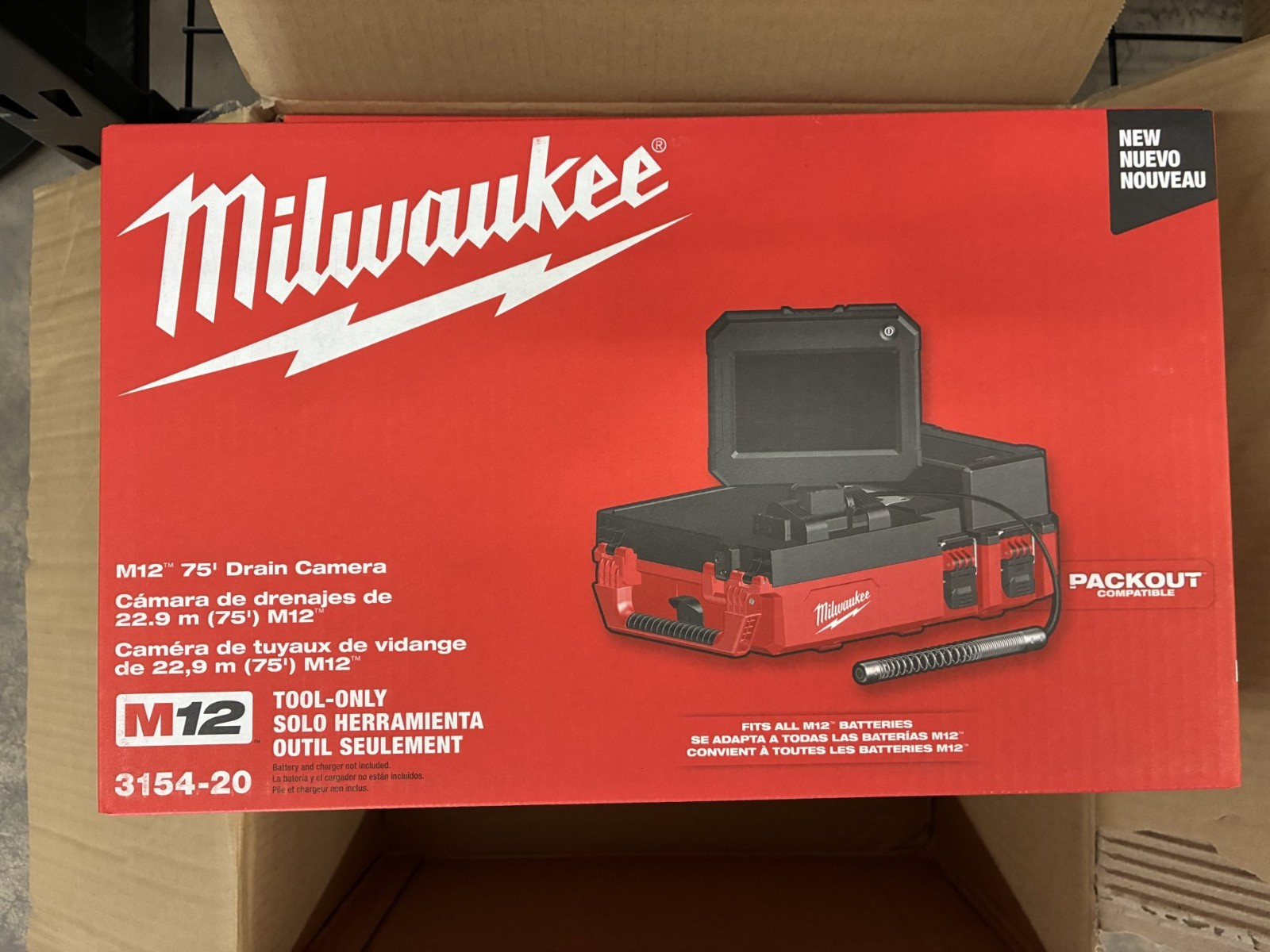 Milwaukee 3154-20 M12 12V 75' Drain Camera w/ PACKOUT Compatibility - Bare Tool