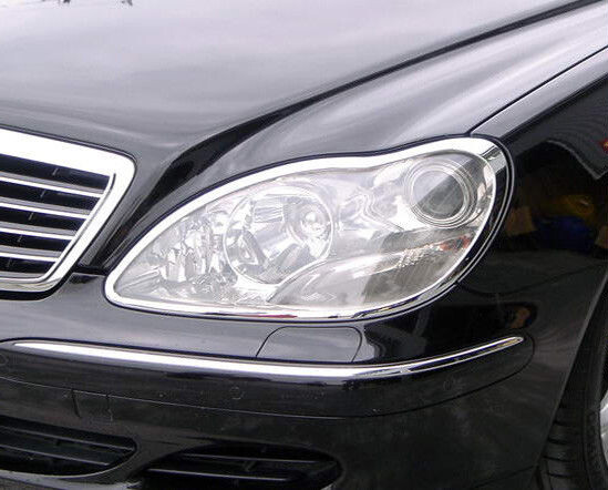 Chrome trim set for Headlights fit Mercedes S-Class 2000-06 (trims NOT lights)
