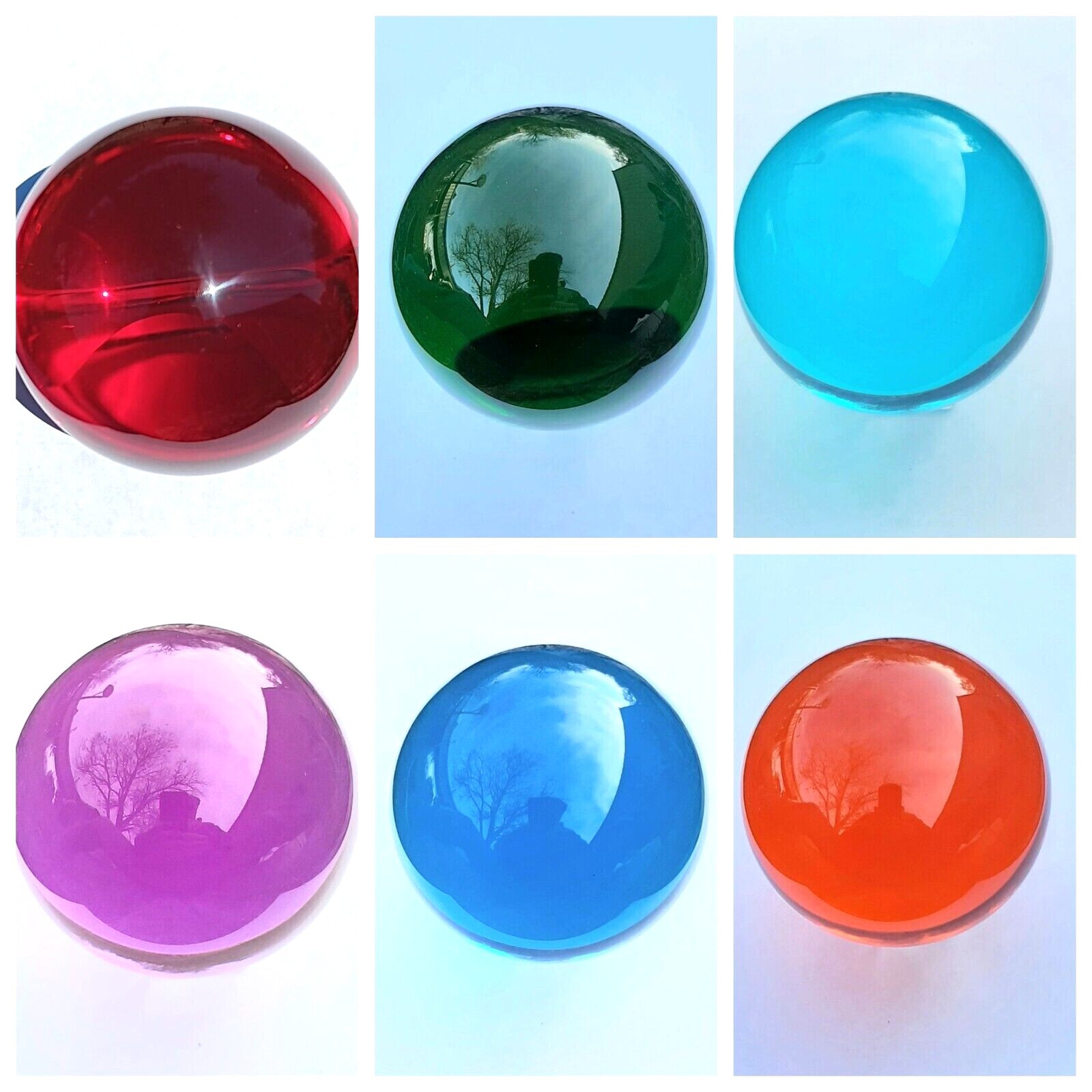 Acrylic Contact Juggling Balls 76mm - Multi/Single Ball Performance - 8 Colors!