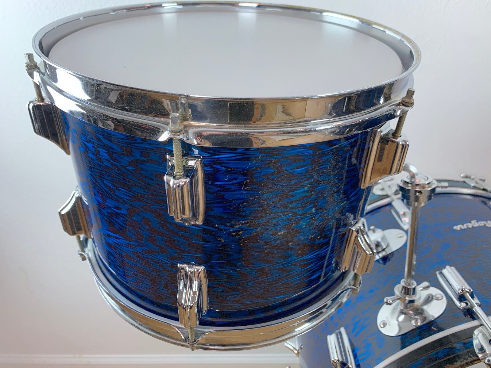 ROGERS Cleveland Buddy Rich Holiday Drum Set Blue Onyx Wood Dyna Canister Throne