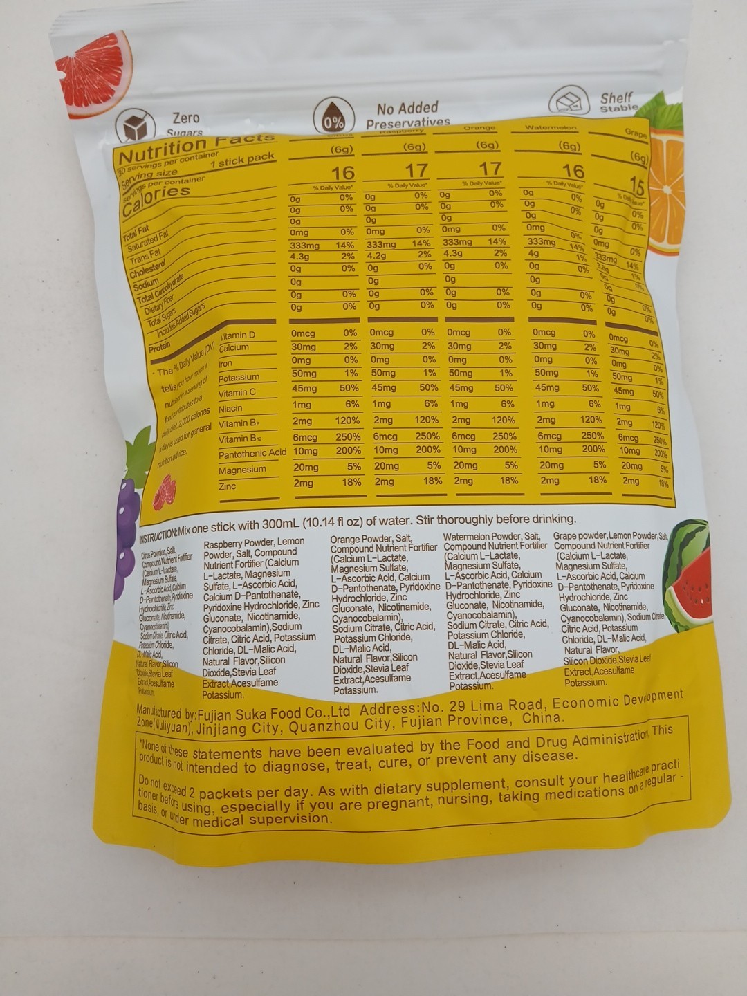 Hydration Boost Electrolyte Drink Mix - 30 Sugar Free Sticks