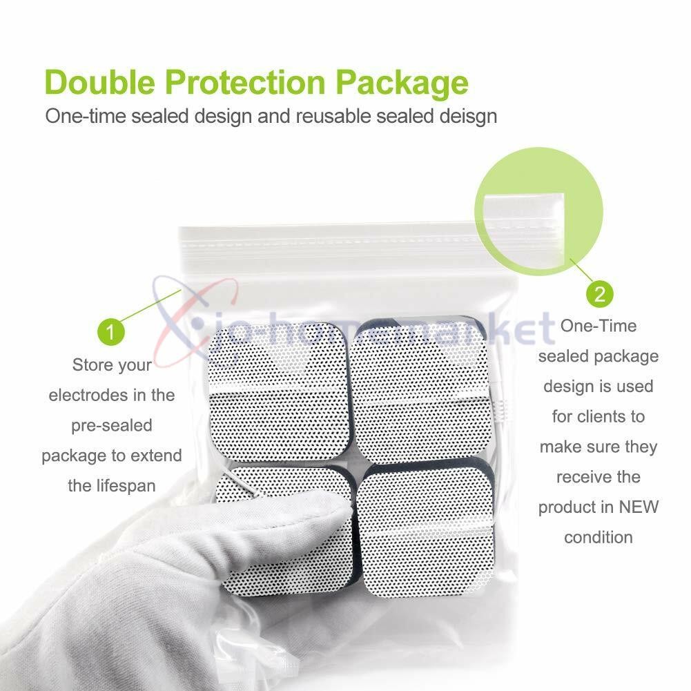 20-100PCS TENS Electrode Pads EMS Muscle Stimulator Replacement 2X2