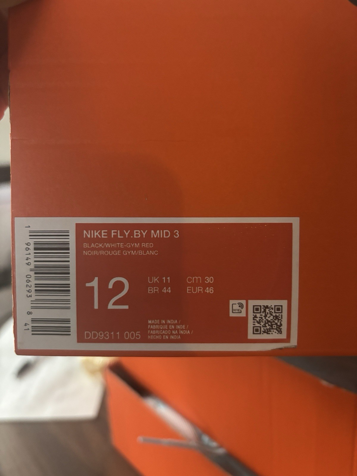Nike Men's Fly.By 3 Mid Black Gym Red No Lid