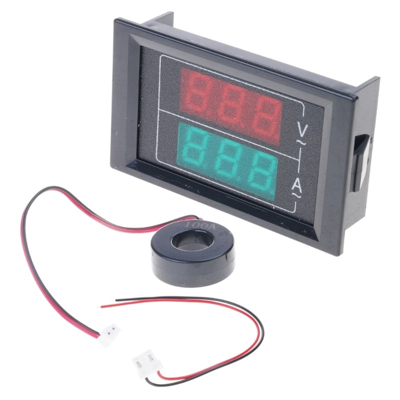 Ampere Voltmeter Detector Digital Display Voltage Current Meter Panel with Wire