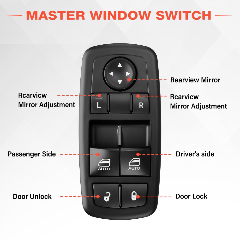 For 2015-2022 Dodge Challenger Front Left Master Power Window Switch 68183752AB