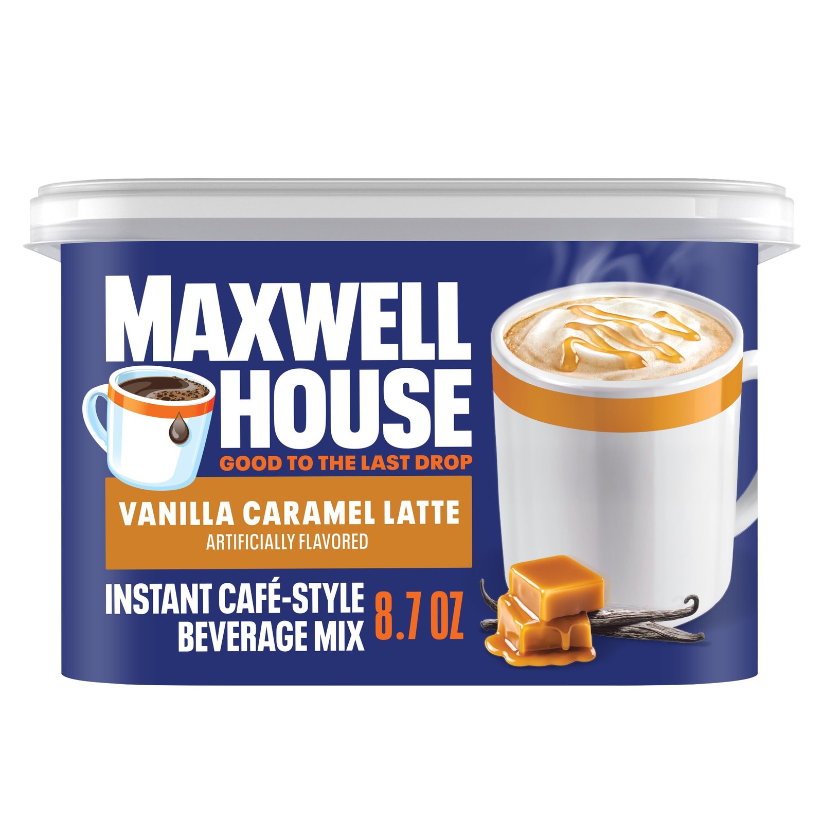 Maxwell House Instant Cafe-Style Beverage 8.70 Ounce (Pack of 1), Multicolor