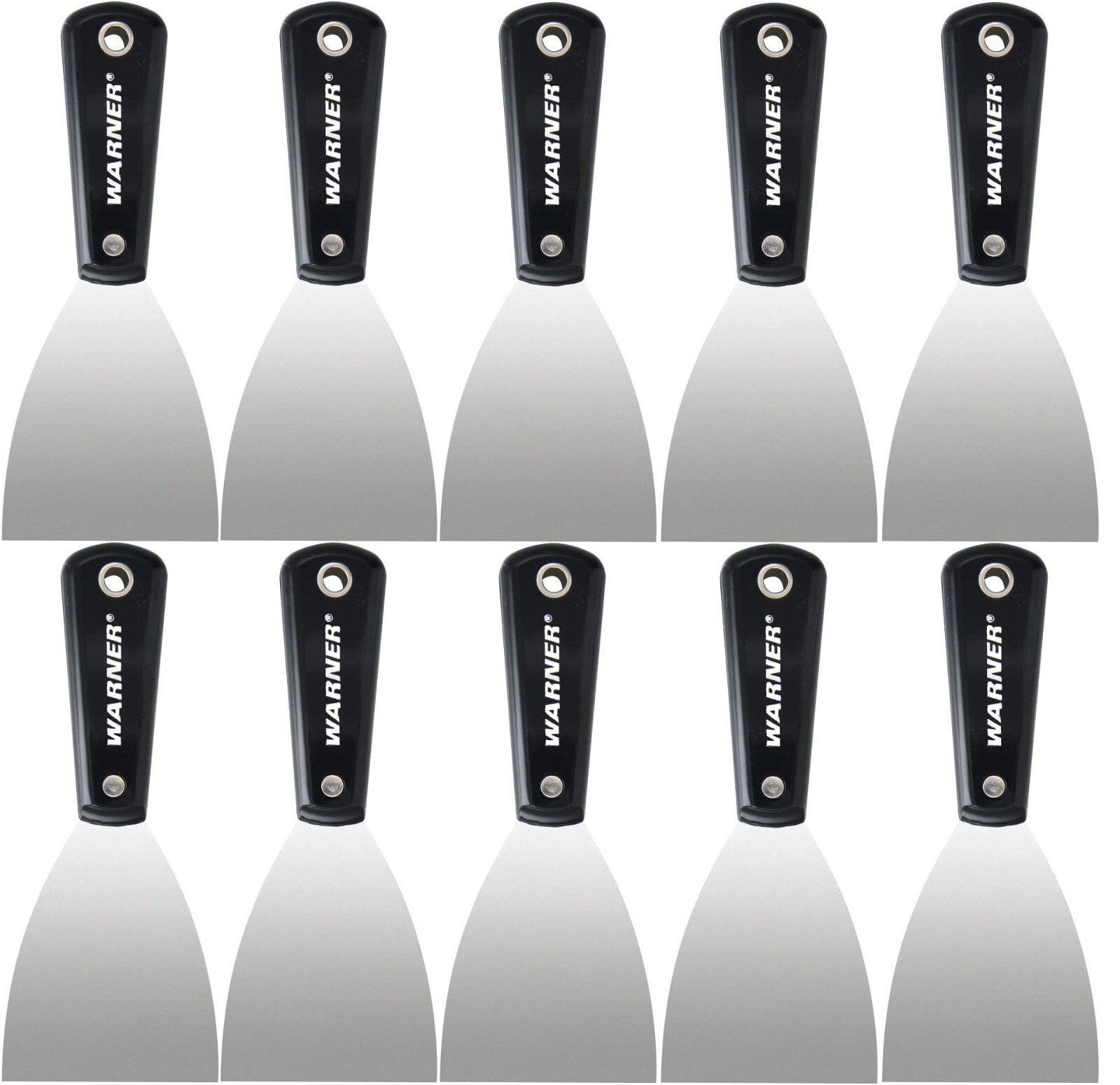 10 Pack, Warner 3" Carbon Steel Flex Putty Knife, Painter's Series, 10322