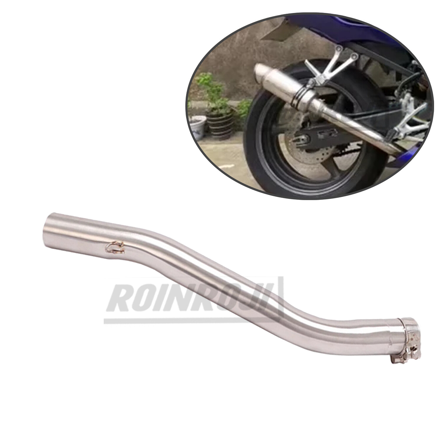 Motorcycle Exhaust Mid Pipe 2in Slip On Tube For Honda CBR600 F4i 2001-2005 2007