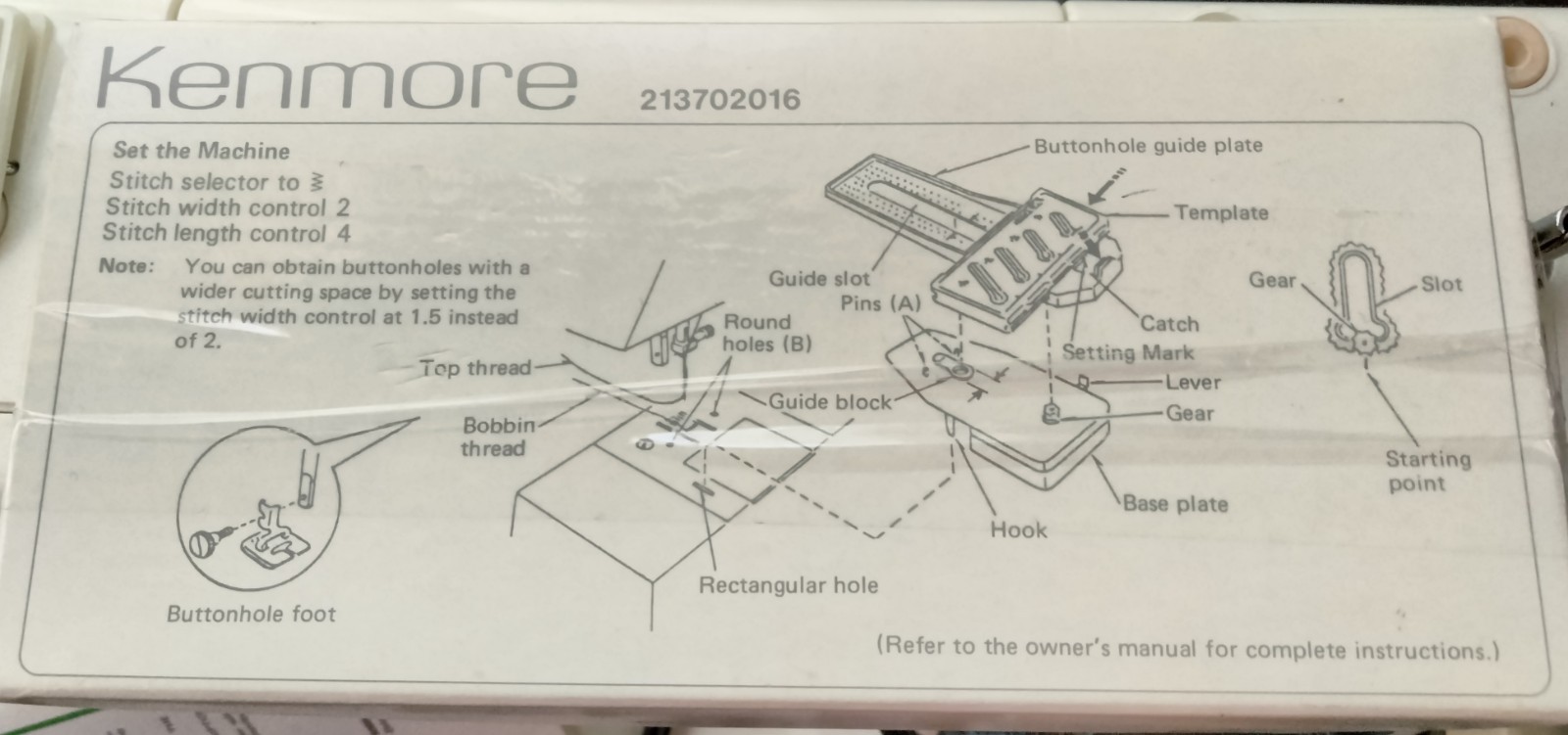 Sears Kenmore Model 1782480 Zig-Zag stitch Sewing Machine (Model 1935)