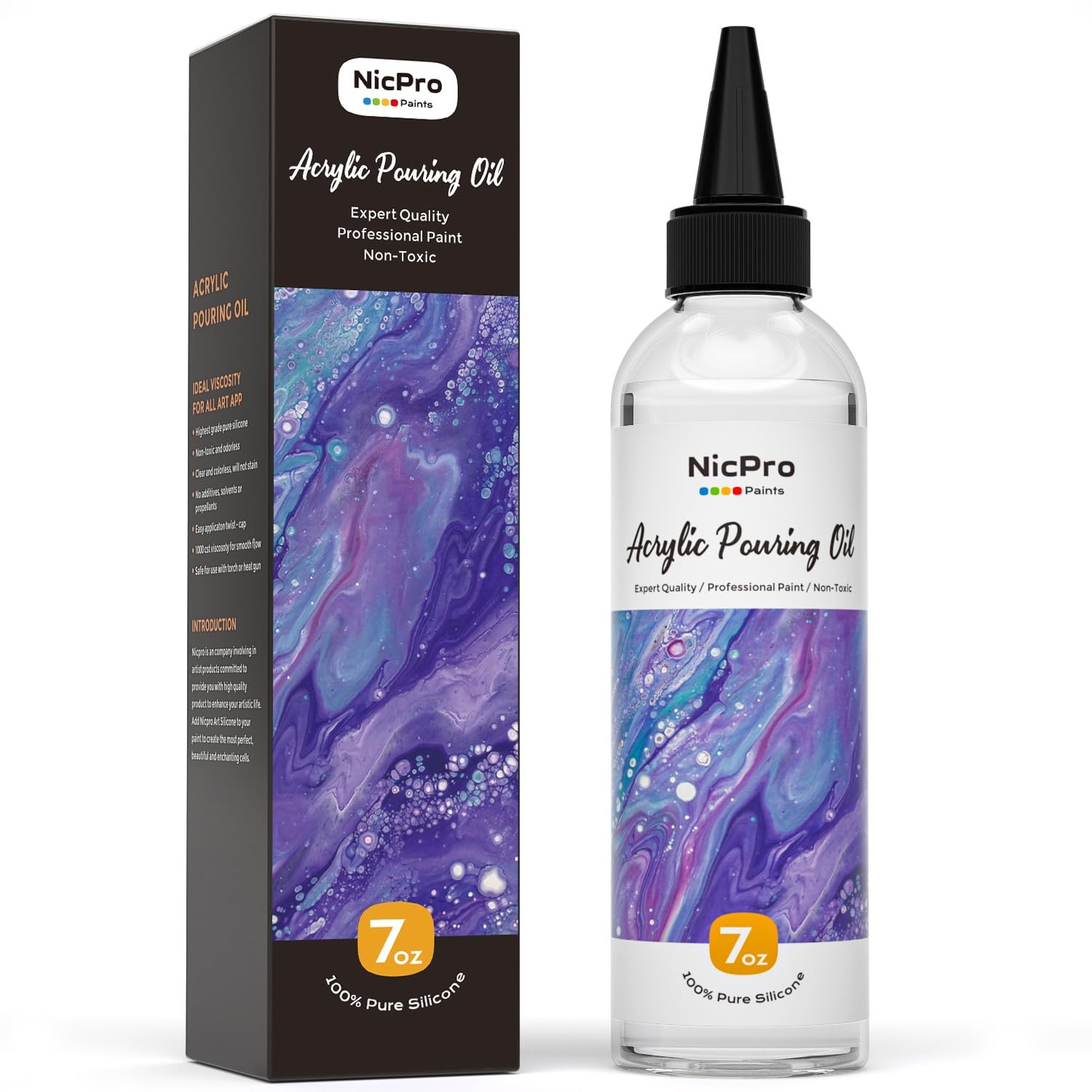 Nicpro 7 Ounce Silicone Pouring Oil for Art, 128 Fl Oz (Pack of 1), /