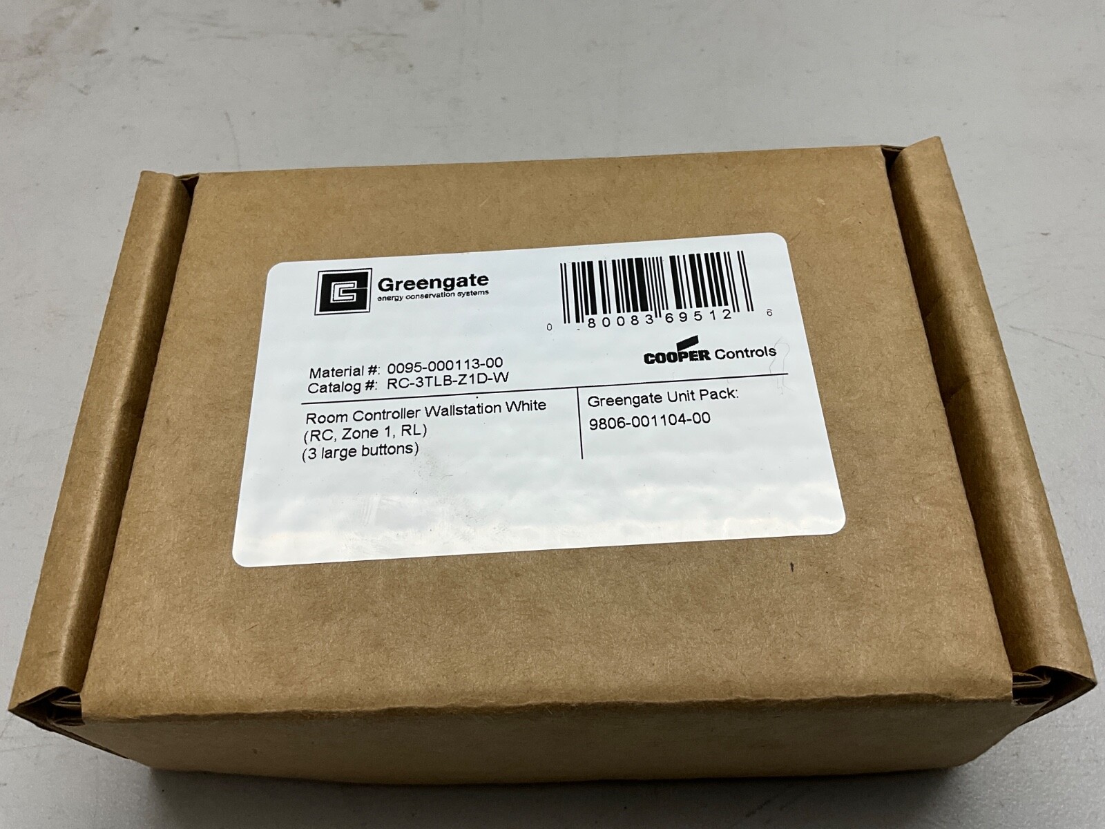 GREENGATE RC-3TLB-Z10-W Room Controller