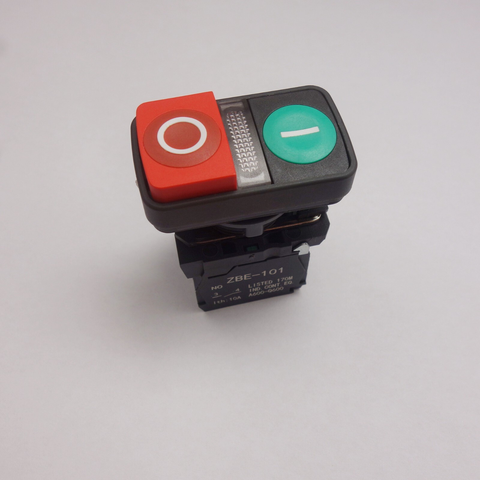 Double-headed pushbutton Fits XB5AW73731B5 Green flush, Red extended, Middle LED