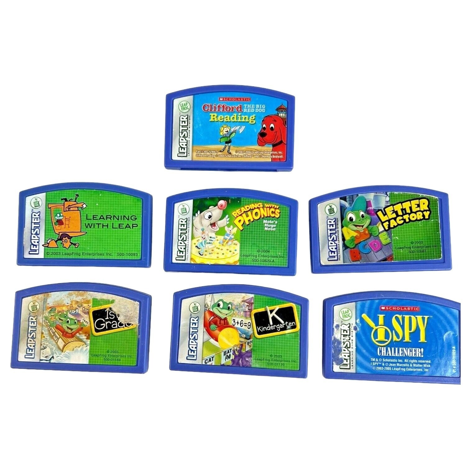 Leapster Leapfrog Game Bundle 7 Game Cartridges Clifford Reading Letter UNTESTED