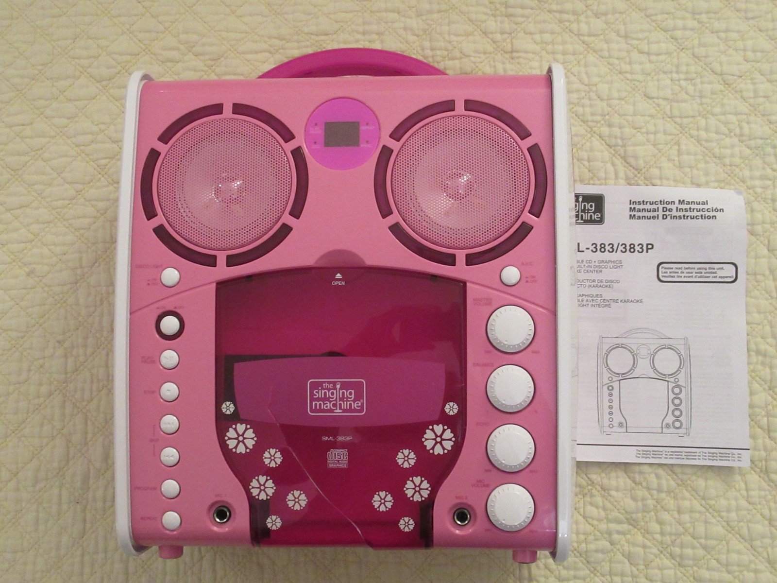 The Singing Machine Portable Karaoke System (SML-383P) (Pink) (Read Description)