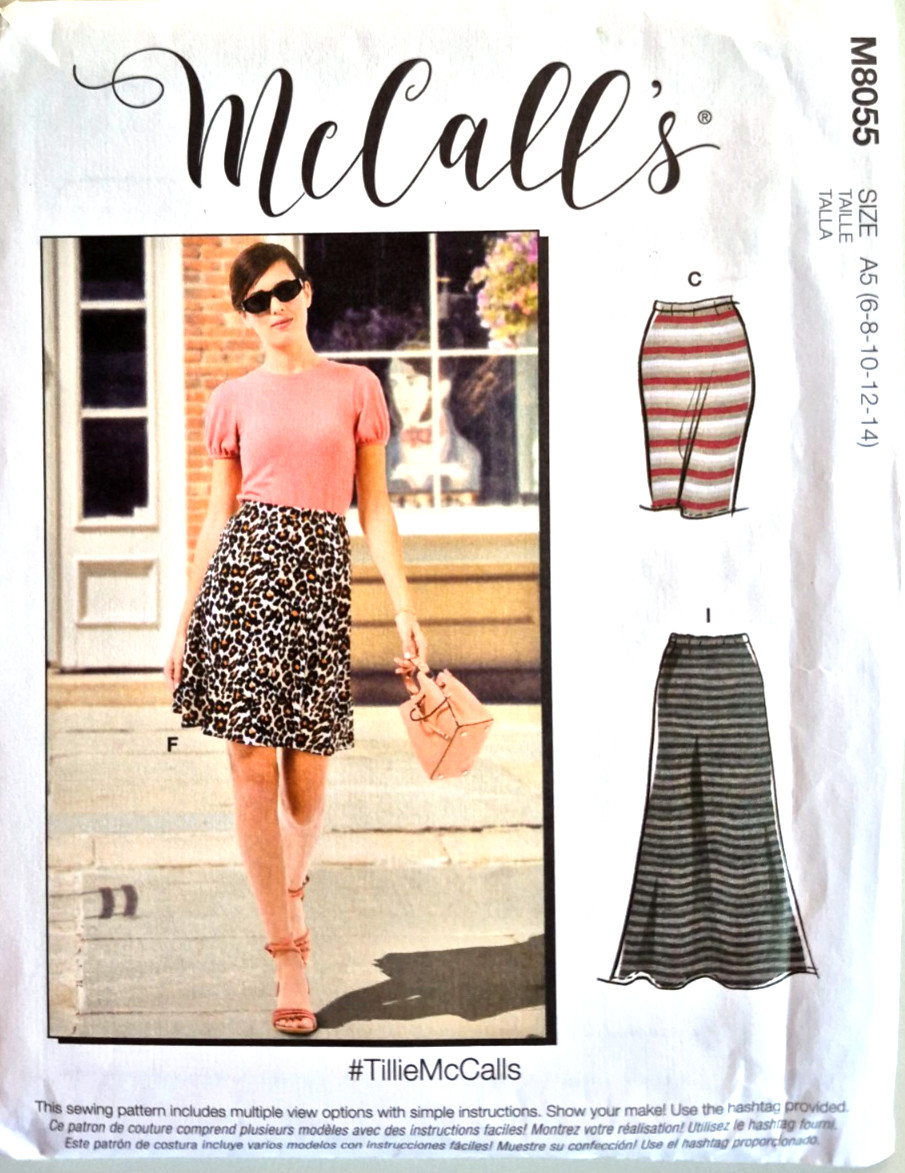 MCCALLS PATTERN 8055  SKIRTS  MISSES SIZES  6 8 10 12 14 UNCUT  FF