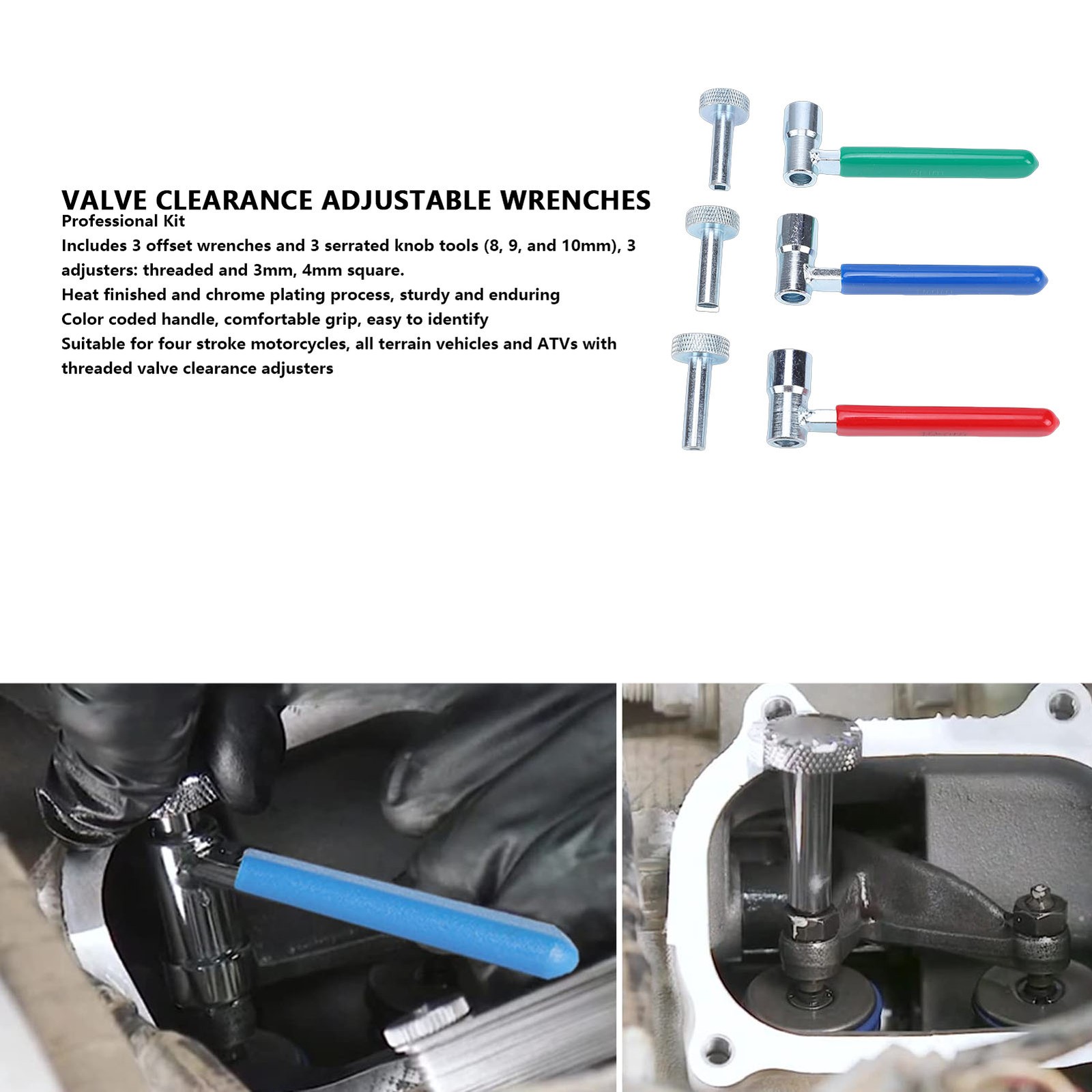 Valve Clearance Adjustable Wrenches Kit Efficient For ATV ATC Maintenance TRFV
