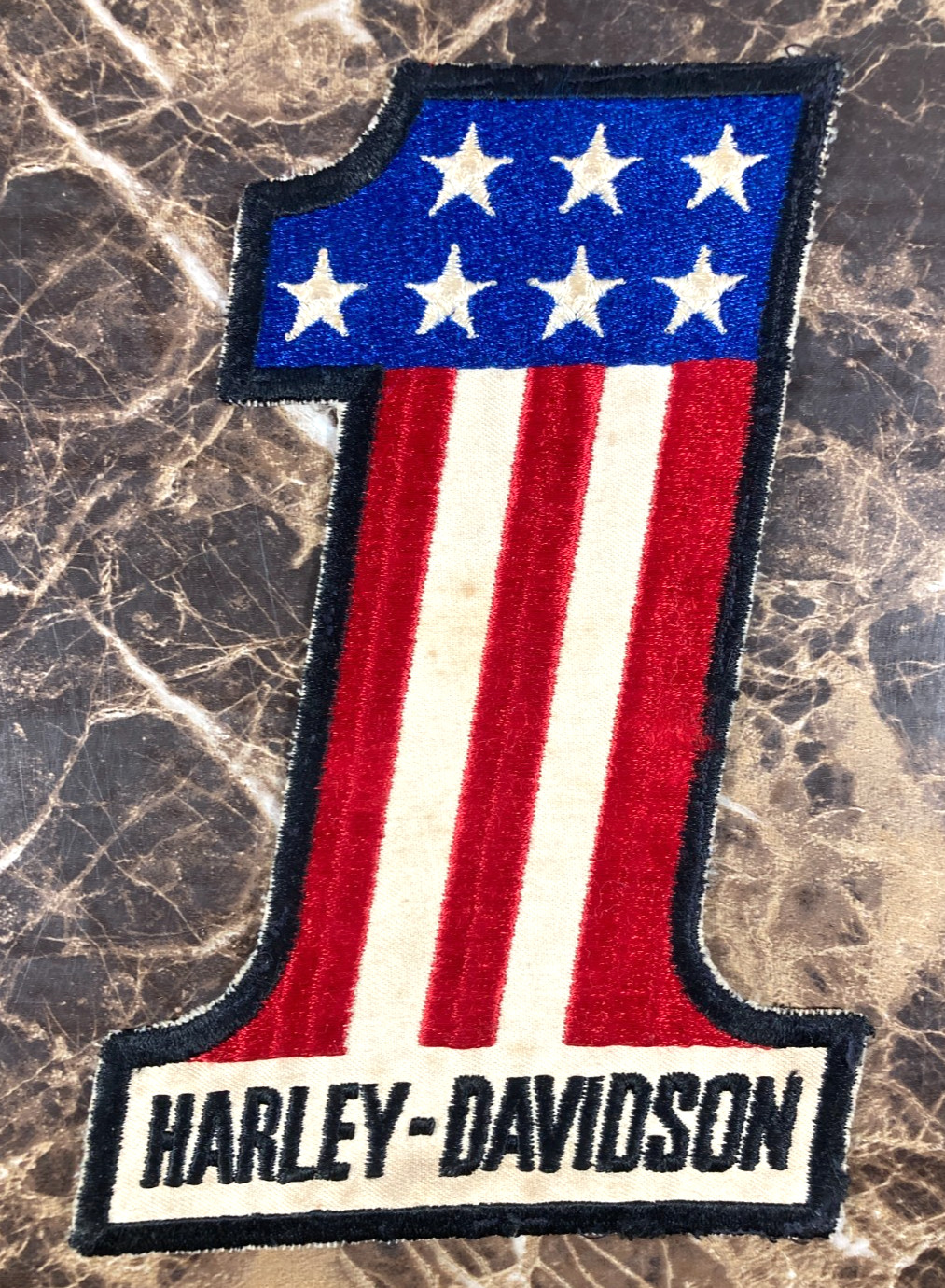 Harley Davidson Vintage #1 Back Patch 8" Red White Blue Evel Knievel Jacket Vest
